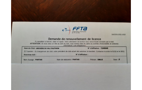 Reprise de licence